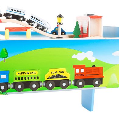 Deluxe Hand Painted Wooden Table Train Set by Hey! Play! 
