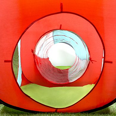 Hey! Play! Indoor/Outdoor Kids Tent, Cube & Tunnel Pop-Up Playhouse Hut