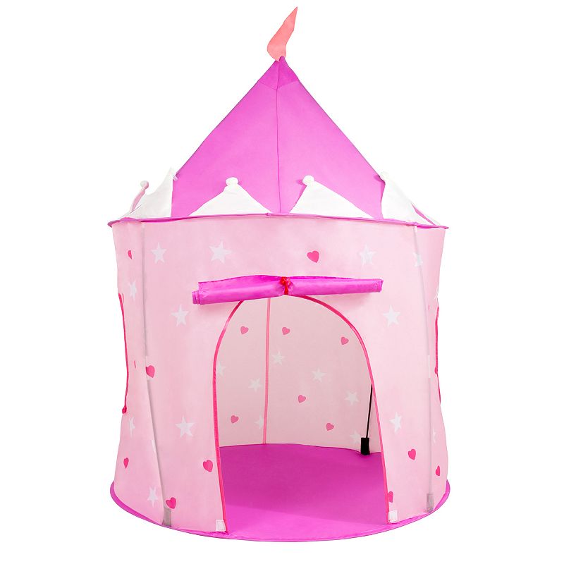 Hey! Play! Indoor/Outdoor Princess Castle Pop- Up Play Tent Playhouse Hut, 