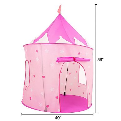 Hey! Play! Indoor/Outdoor Princess Castle Pop- Up Play Tent Playhouse Hut