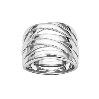 Classic Treasures Sterling Silver Polished Crisscross Ring