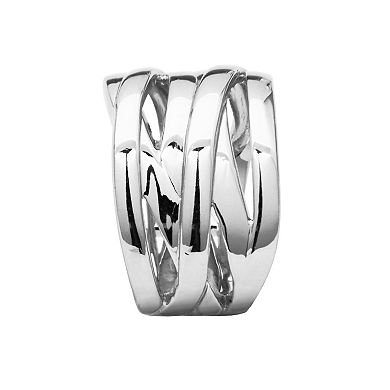 Classic Treasures Sterling Silver Polished Crisscross Ring