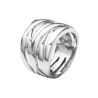 Sterling Silver Polished Crisscross Ring