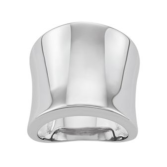 Classic Treasures Sterling Silver Concave Dome Ring