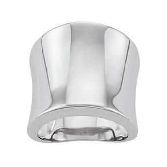 Classic Treasures Sterling Silver Concave Dome Ring