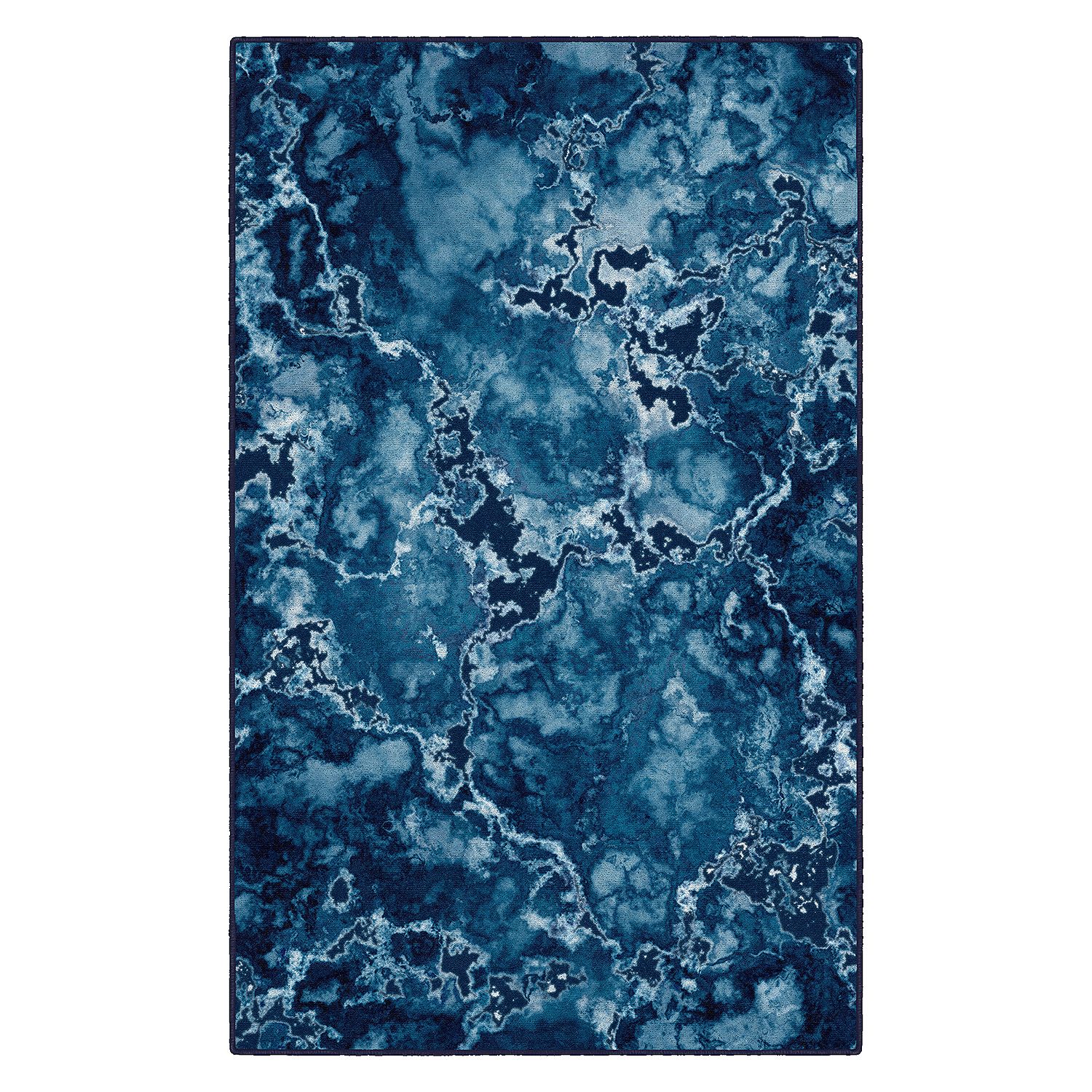 Photo 1 of Brumlow Mills Blue Mercury Contemporary Printed Rug