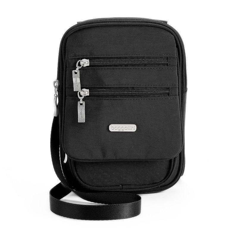 Baggallini Journey RFID-Blocking Crossbody Bag, Black Sand