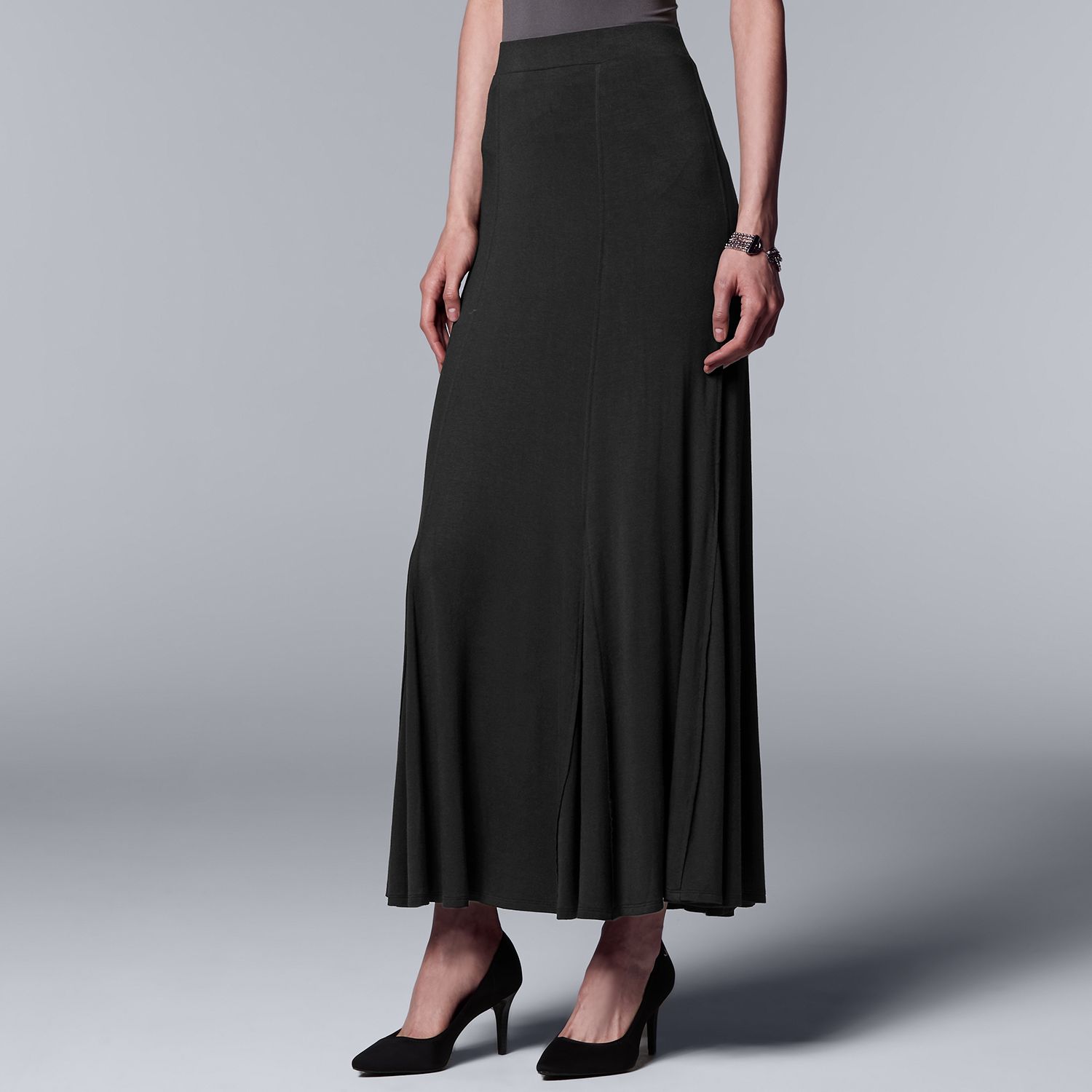 kohls long black skirt