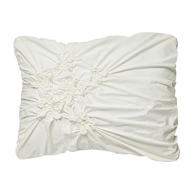 LC Lauren Conrad Floral Ruched Comforter and Sham Set