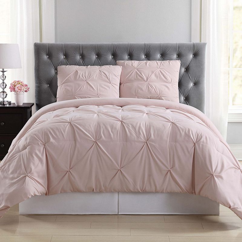 Truly Soft Pleated Comforter Set, Pink, King