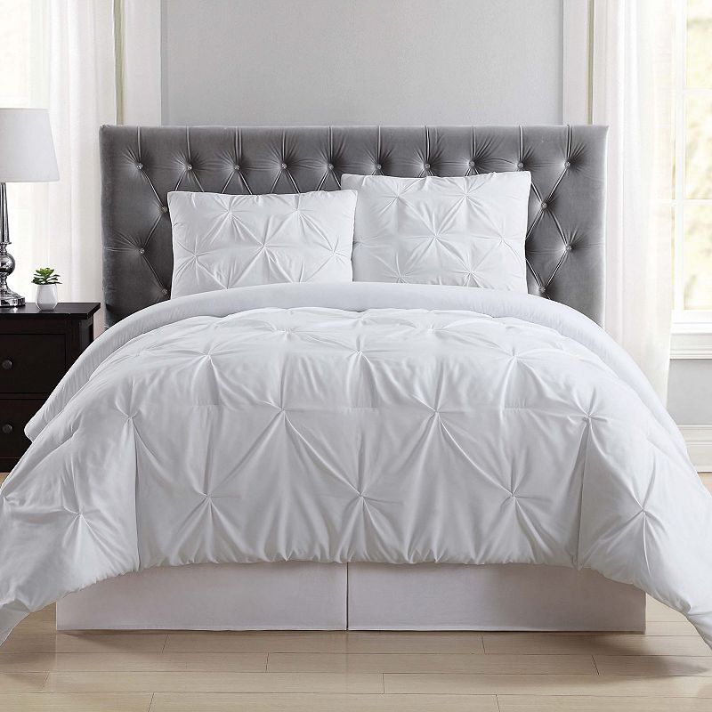 Truly Soft Everyday Twin Extra Long Pleated Comforter Set White