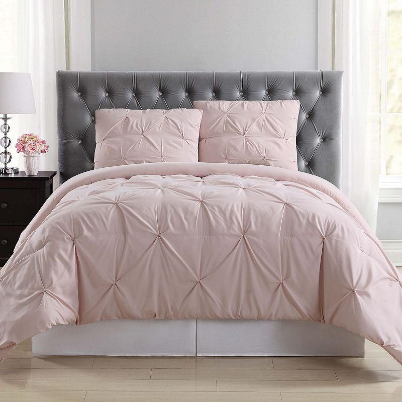 Truly Soft Pleated Duvet Cover Set, Pink, King