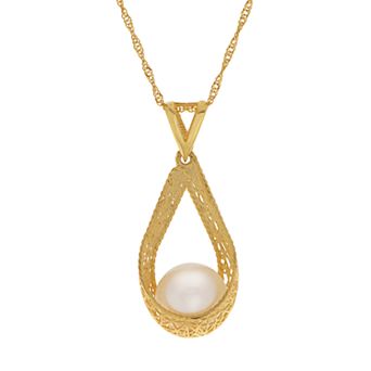 PearLustre by Imperial 14k Gold Freshwater Cultured Pearl Teardrop Pendant