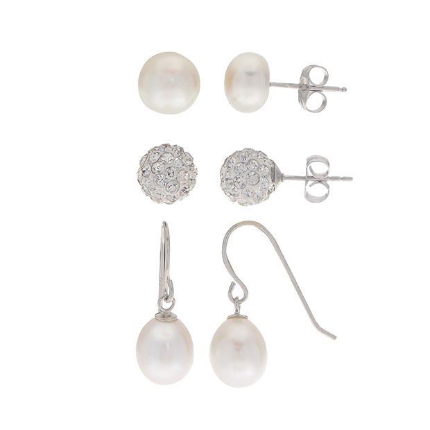 Kohls black pearl earrings hotsell