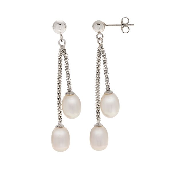 PearLustre by Imperial Sterling Silver Freshwater Cultured Pearl Dangle ...