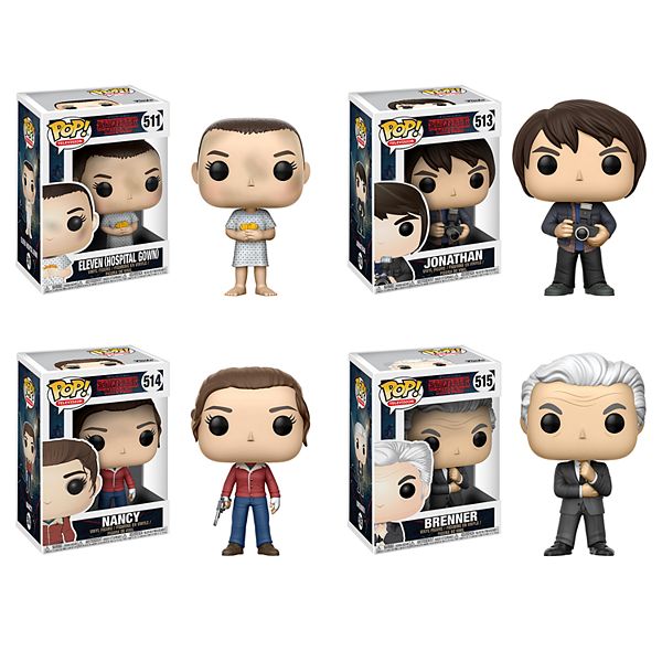 Funko Pop Television Stranger Things Collectors Set Eleven W Hospital Gown Jonathan W Camera Nancy W Gun Brenner - hospital gown roblox id