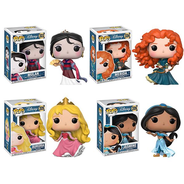 Funko Pop Disney Princess Collectors Set 2 Mulan Merida Aurora Jasmine - roblox gear princess