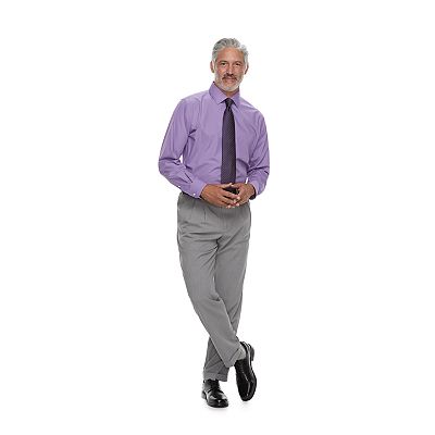 white dress shirt and black tie Men's White, Banded Collar, Long Sleeve Dress Shirt