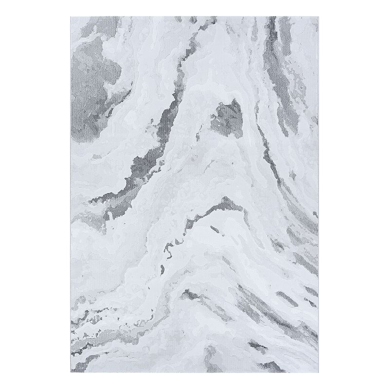 Couristan Serenity Marble Abstract Rug, Grey, 8X11 Ft