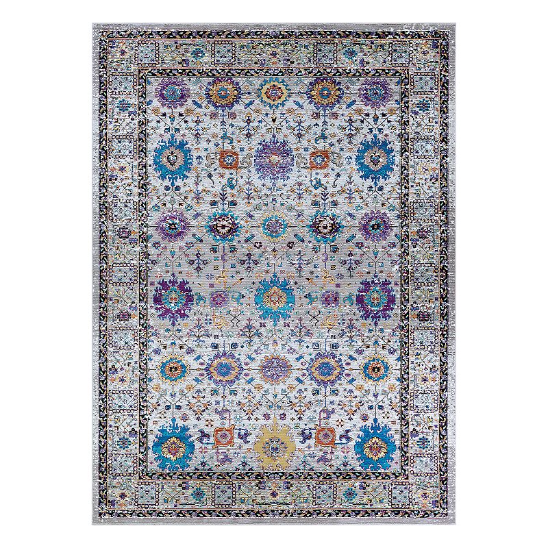 Couristan Gypsy Royale Framed Floral Rug, Dark Brown, 8X11 Ft