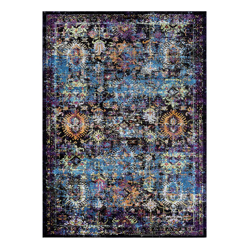 Couristan Gypsy Cologne Framed Floral Rug, Brown, 5X7.5 Ft