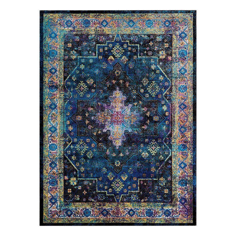 Couristan Gypsy Chartres Framed Floral Rug, Dark Brown, 5X7.5 Ft