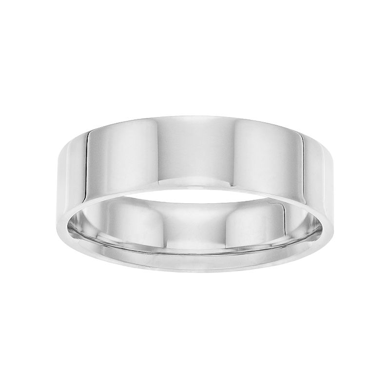 Mens Sterling Silver Polished Wedding Band, Size: 9