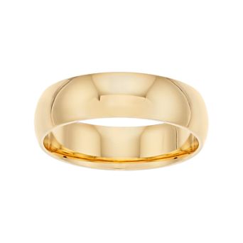 Men's 14k Gold Over Silver Polished Wedding Band