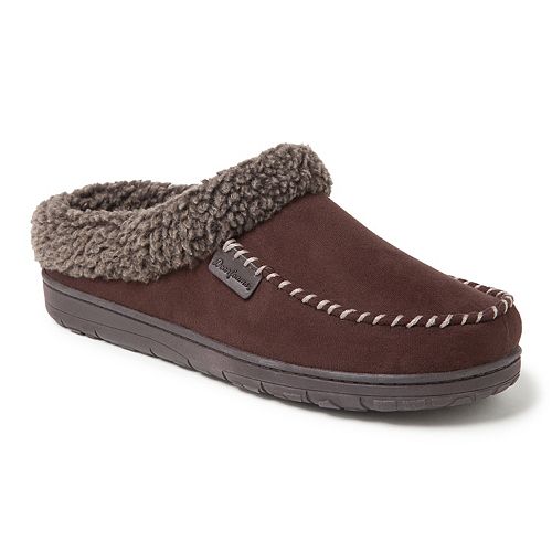 Men's Dearfoams Microsuede Whipstitch Trim Clog Slippers