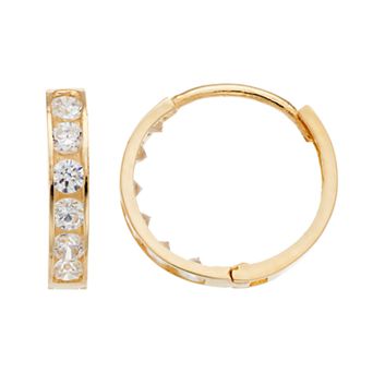 Kids' Taylor Grace 10k Gold Cubic Zirconia Hoop Earrings