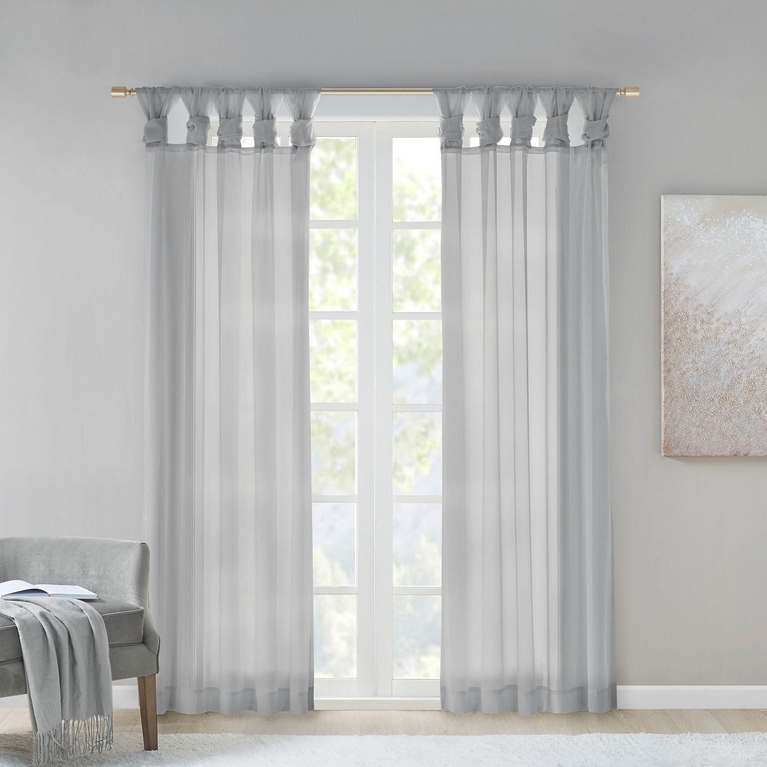 grey voile curtains