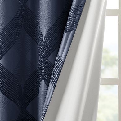 SunSmart Abel Ogee Knitted Jacquard 100% Blackout Window Curtain