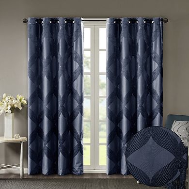 SunSmart Abel Ogee Knitted Jacquard 100% Blackout Window Curtain