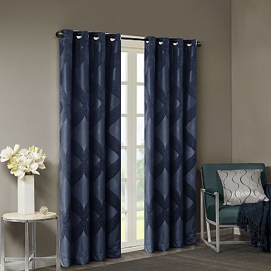 SunSmart Abel Ogee Knitted Jacquard 100% Blackout Window Curtain