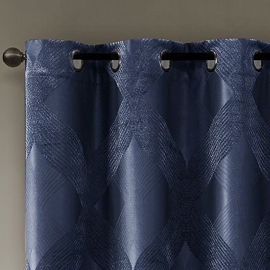 SunSmart Abel Ogee Knitted Jacquard 100% Blackout Window Curtain