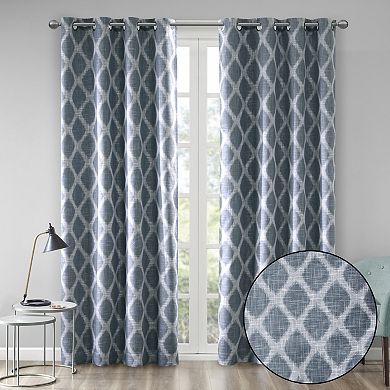 SunSmart Blackout 1-Panel Kagen Printed Ikat Curtain