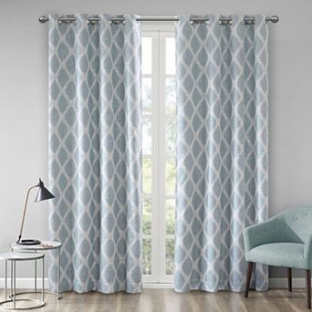 Madison Park Blackout 1-Panel Kagen Printed Ikat Window Curtain