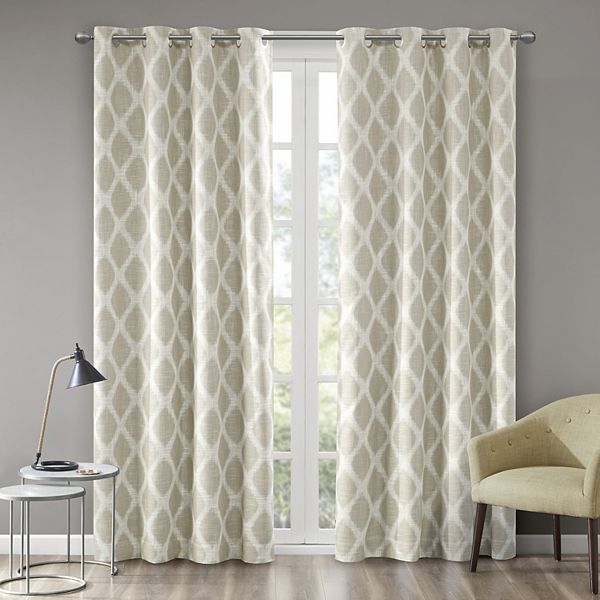 SunSmart Blackout 1-Panel Kagen Printed Ikat Window Curtain