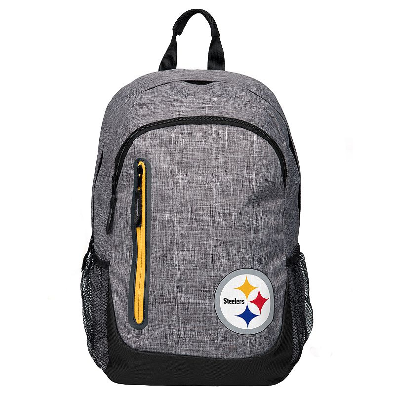 Forever Collectibles Pittsburgh Steelers Team Logo Backpack, Med Grey