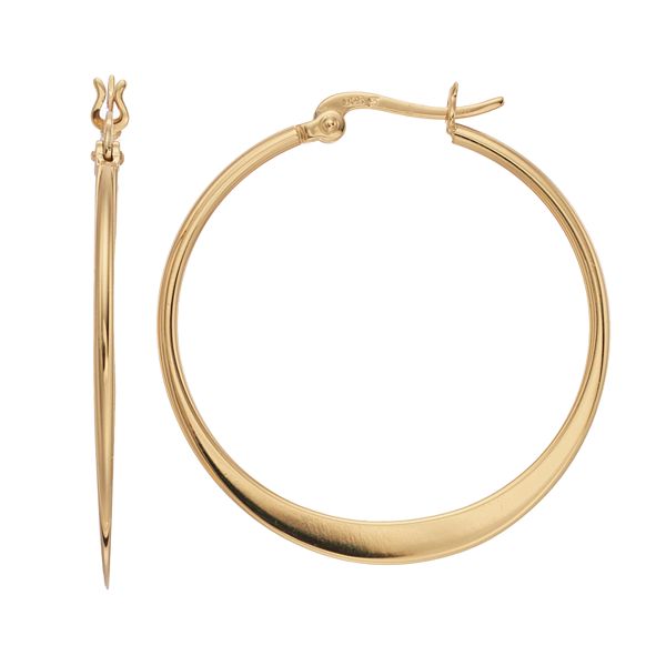 Éole Slim Hoop Earrings - 24 carat gold gilded