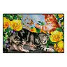 Brumlow Mills The Cat's Meow Floral Kittens Printed Rug