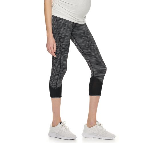 Maternity aglow™ Mesh Performance Workout Capri Leggings