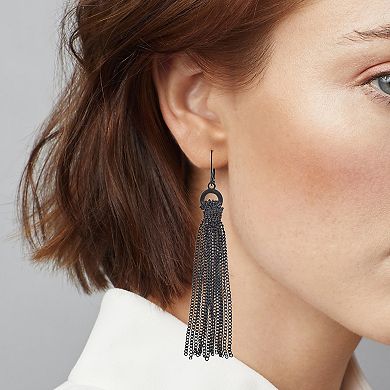 Simply Vera Vera Wang Black Tassel Drop Earrings