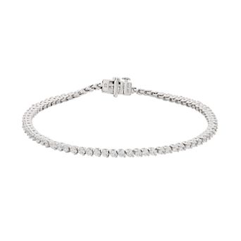 10k White Gold 3 Carat T.W. Diamond Tennis Bracelet