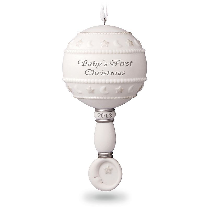 UPC 763795276851 product image for Baby's First Christmas Rattle 2018 Hallmark Keepsake Christmas Ornament, Black | upcitemdb.com