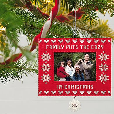 Cozy Family Christmas Photo Holder 2018 Hallmark Keepsake Christmas Ornament