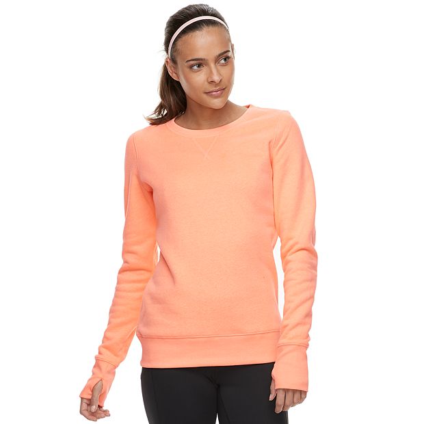 Women s Tek Gear Ultrasoft Fleece Crewneck Thumb Hole Sweatshirt