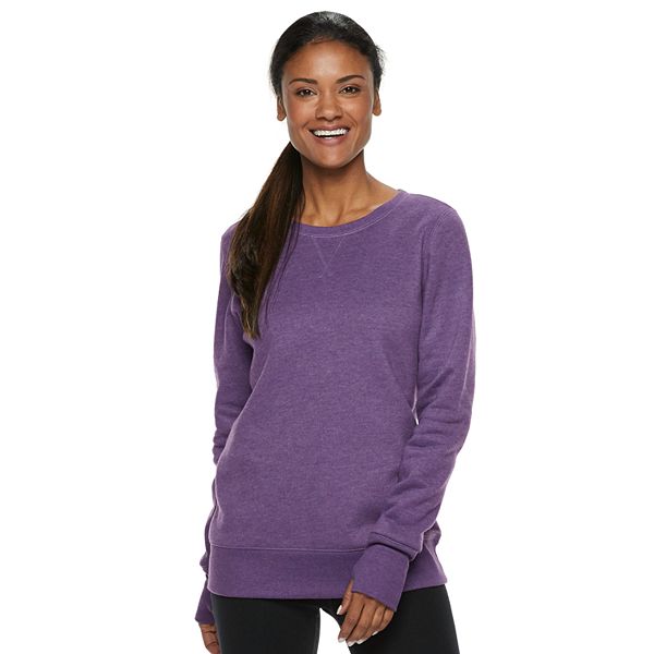 Women s Tek Gear Ultrasoft Fleece Crewneck Thumb Hole Sweatshirt