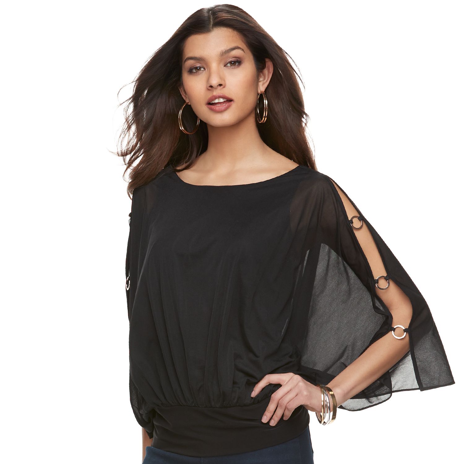 embellished chiffon top