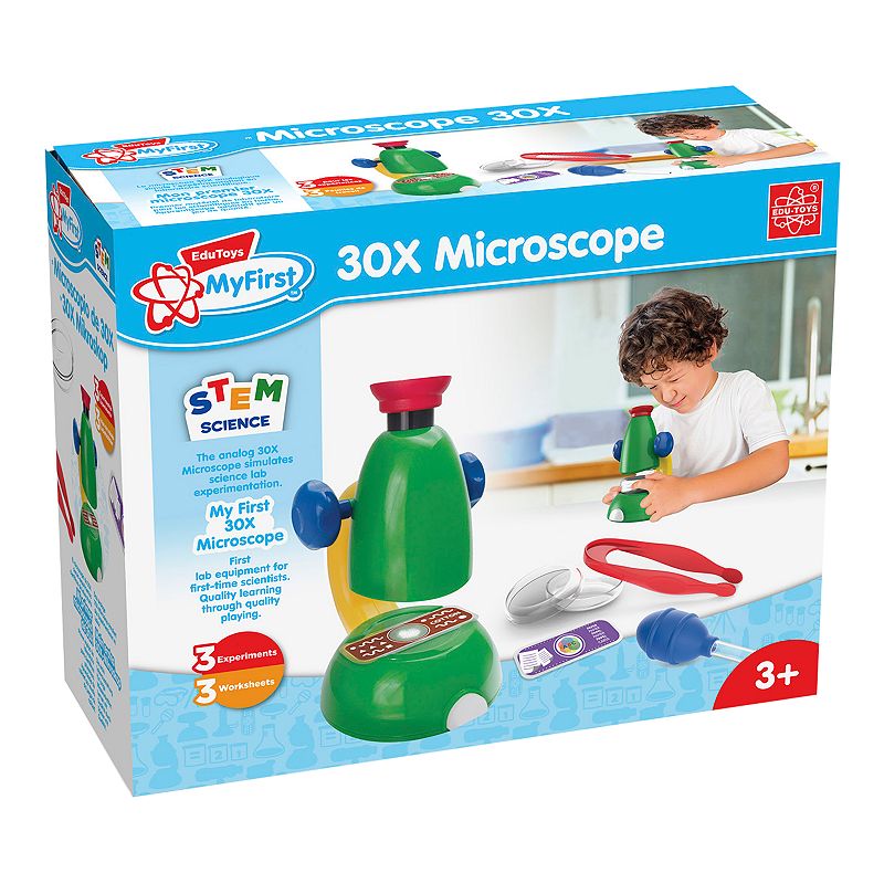 EDU-Toys My First 30X Microscope Science Learning Set, Multicolor